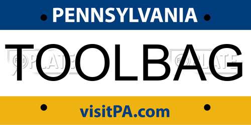 TOOLBAG Pennsylvania License Plate