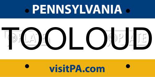 TOOLOUD Pennsylvania License Plate