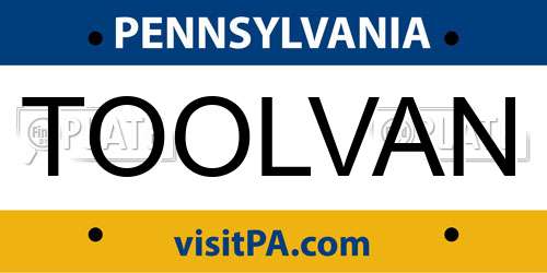 TOOLVAN Pennsylvania License Plate