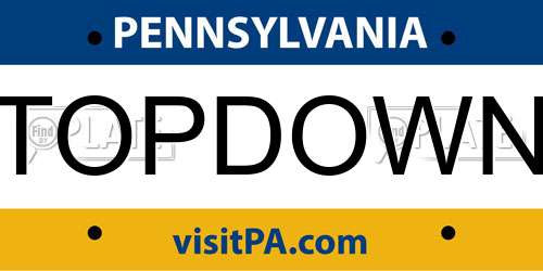 TOPDOWN Pennsylvania License Plate