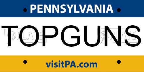 TOPGUNS Pennsylvania License Plate