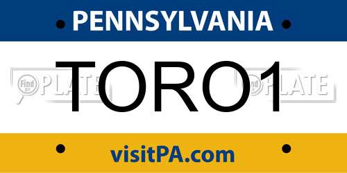 TORO1 Pennsylvania License Plate