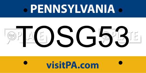 TOSG53 Pennsylvania License Plate