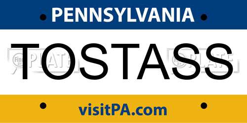 TOSTASS Pennsylvania License Plate