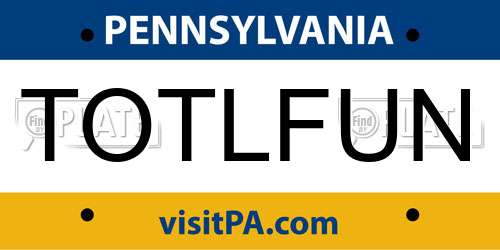 TOTLFUN Pennsylvania License Plate