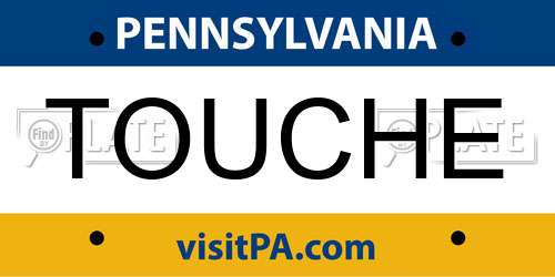 TOUCHE Pennsylvania License Plate