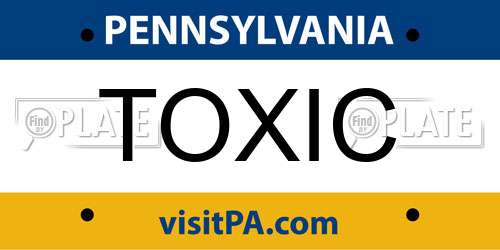 TOXIC Pennsylvania License Plate