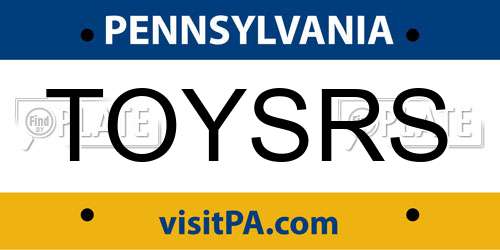 TOYSRS Pennsylvania License Plate