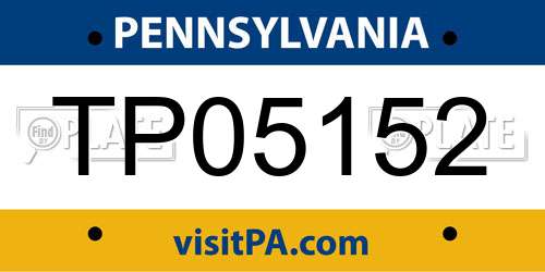 TP05152 Pennsylvania License Plate