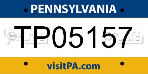TP05157 Pennsylvania License Plate
