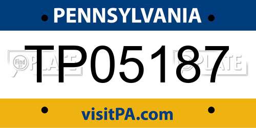 TP05187 Pennsylvania License Plate