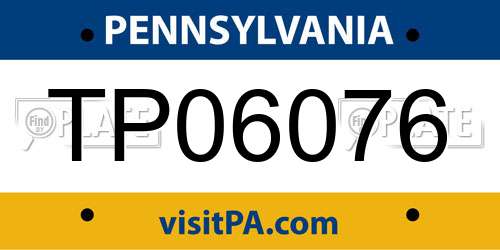 TP06076 Pennsylvania License Plate