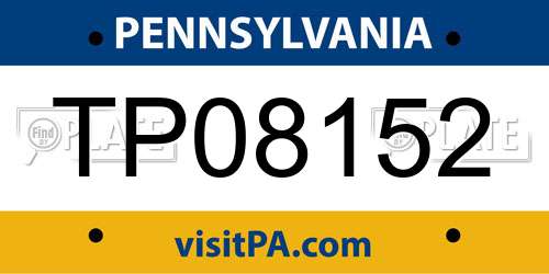 TP08152 Pennsylvania License Plate