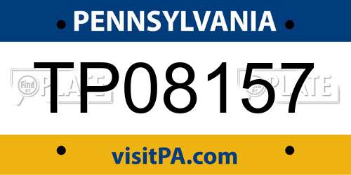 TP08157 Pennsylvania License Plate
