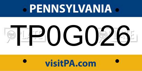 TP0G026 Pennsylvania License Plate