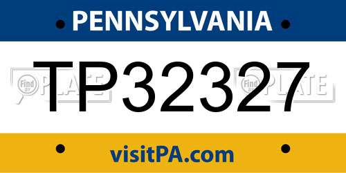 TP32327 Pennsylvania License Plate
