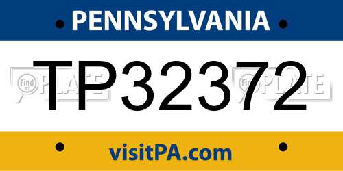 TP32372 Pennsylvania License Plate
