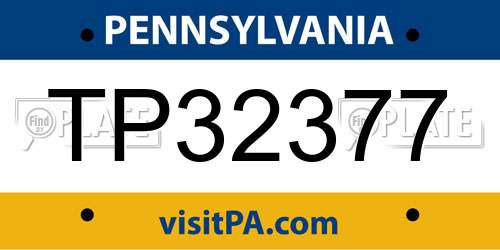 TP32377 Pennsylvania License Plate