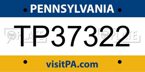 TP37322 Pennsylvania License Plate