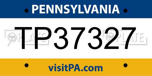 TP37327 Pennsylvania License Plate