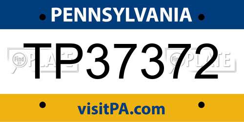 TP37372 Pennsylvania License Plate