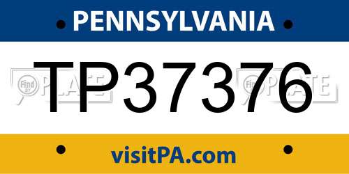 TP37376 Pennsylvania License Plate