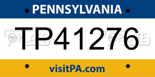 TP41276 Pennsylvania License Plate