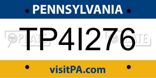 TP4I276 Pennsylvania License Plate