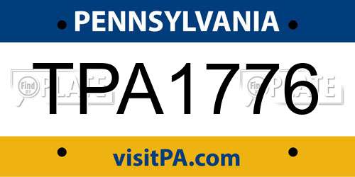 TPA1776 Pennsylvania License Plate