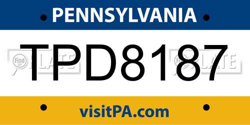 TPD8187 Pennsylvania License Plate