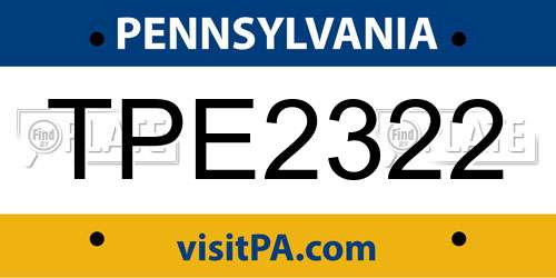 TPE2322 Pennsylvania License Plate