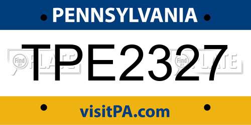 TPE2327 Pennsylvania License Plate