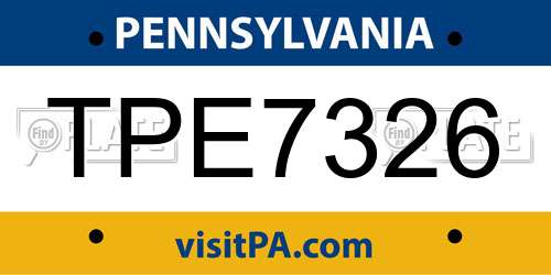 TPE7326 Pennsylvania License Plate