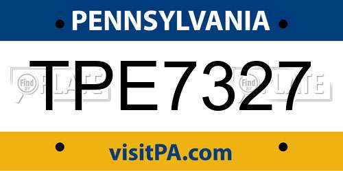 TPE7327 Pennsylvania License Plate