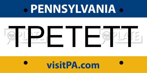 TPETETT Pennsylvania License Plate
