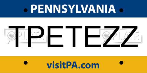 TPETEZZ Pennsylvania License Plate