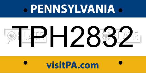 TPH2832 Pennsylvania License Plate
