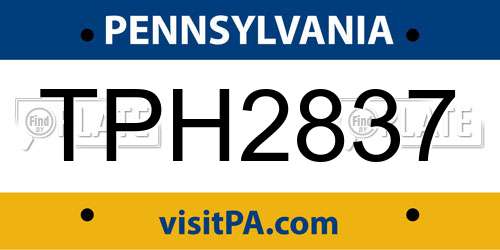 TPH2837 Pennsylvania License Plate