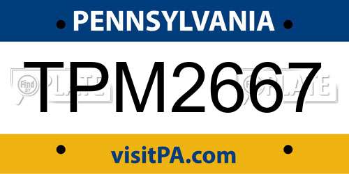 TPM2667 Pennsylvania License Plate