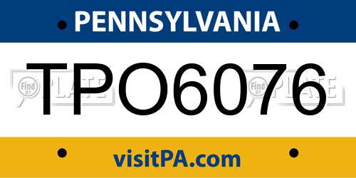 TPO6076 Pennsylvania License Plate