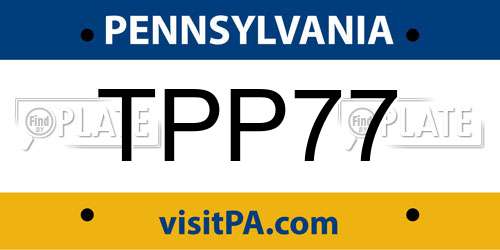 TPP77 Pennsylvania License Plate