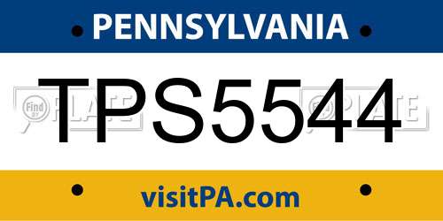 TPS5544 Pennsylvania License Plate