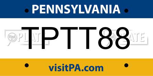 TPTT88 Pennsylvania License Plate