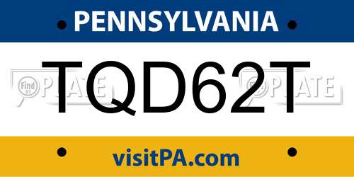 TQD62T Pennsylvania License Plate