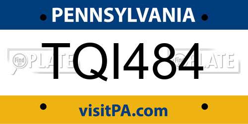 TQI484 Pennsylvania License Plate