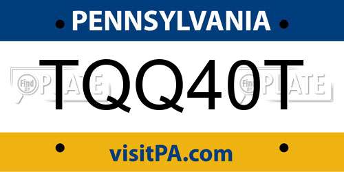 TQQ40T Pennsylvania License Plate