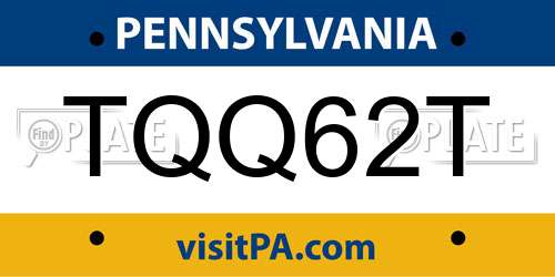 TQQ62T Pennsylvania License Plate