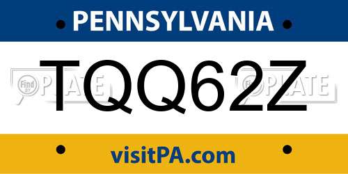 TQQ62Z Pennsylvania License Plate