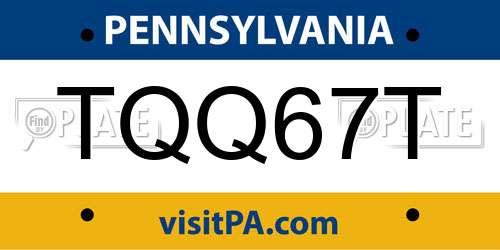 TQQ67T Pennsylvania License Plate