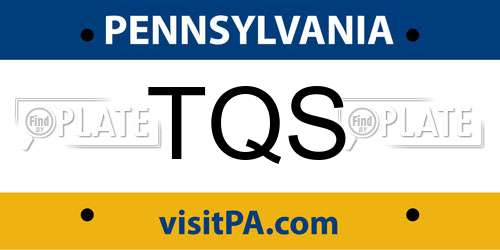 TQS Pennsylvania License Plate